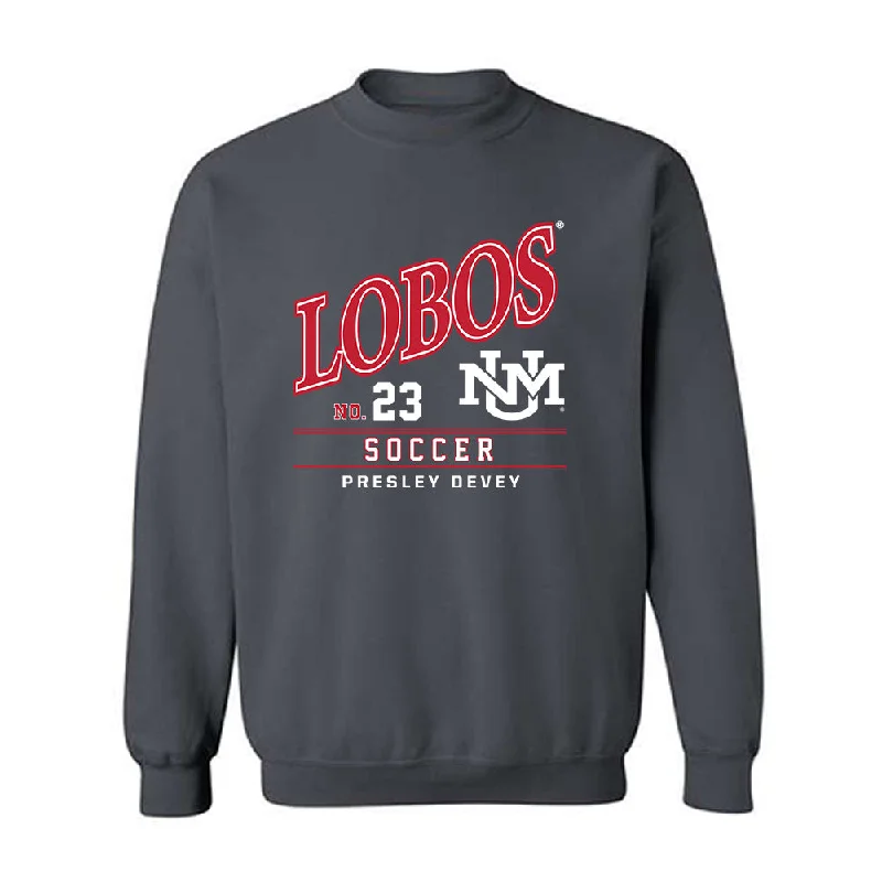 New Mexico - NCAA Women's Soccer : Presley Devey - Crewneck Sweatshirt Hoodie with Metallic Shiny Futuristic