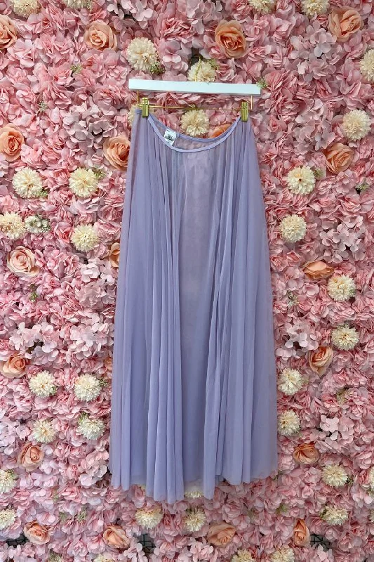 Long Full Chiffon Skirt - Lilac cotton skirt soft