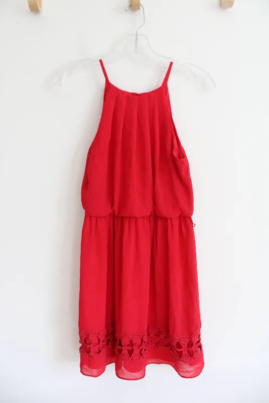 A. Byer Red Halter Dress | S A-Line Day Work