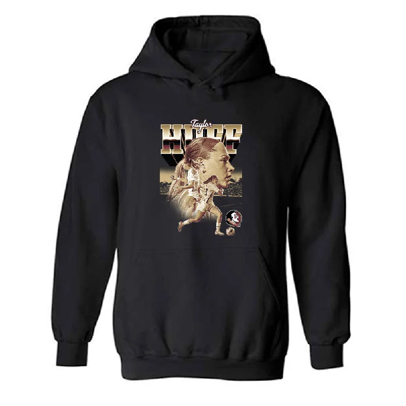 FSU - NCAA Women's Soccer : Taylor Huff - Player Collage Hooded Sweatshirt Hoodie with High-Low Hem Asymmetrical Trendy