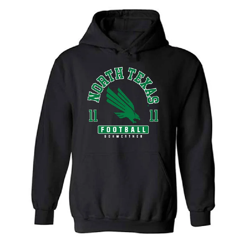North Texas - NCAA Women's Soccer : Meghan Schwertner - Fashion Shersey Hooded Sweatshirt Hoodie with Hem Frayed Vintage Worn