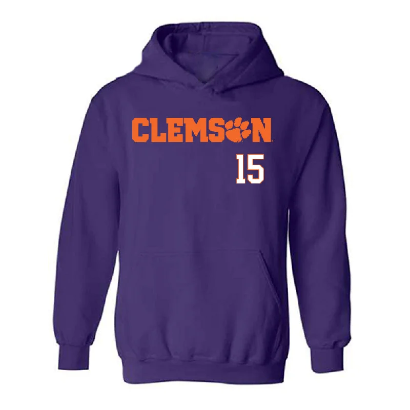 Clemson - NCAA Women's Soccer : Ella Johnson - Classic Shersey Hooded Sweatshirt Cotton Hoodie Fleece Lining Warmth