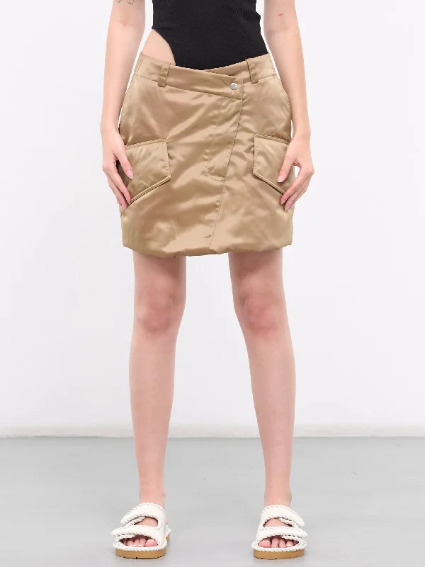 Padded Cargo Mini Skirt (SK0170-PG1535-BEIGE) lace skirt romantic
