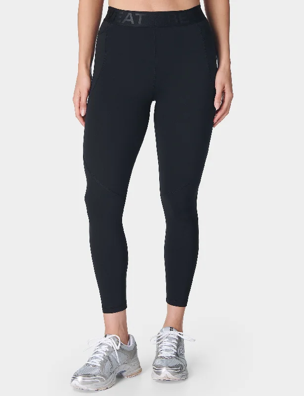 Power 7/8 Elastic Waist Gym Legging - Black Chic Printed Yoga Pants