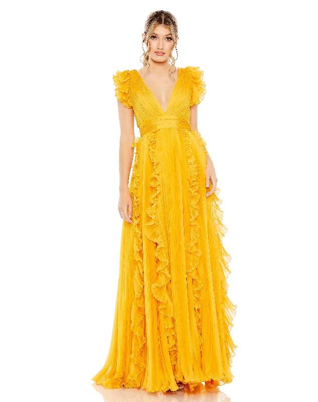 Frilled Long Dress Tunics Vintage classic