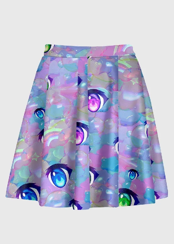 Plus Size Anime Eyes Decora Kei Skirt cashmere skirt soft