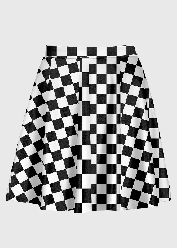 Plus Size Checkered Print High Waist Skirt summer skirt style