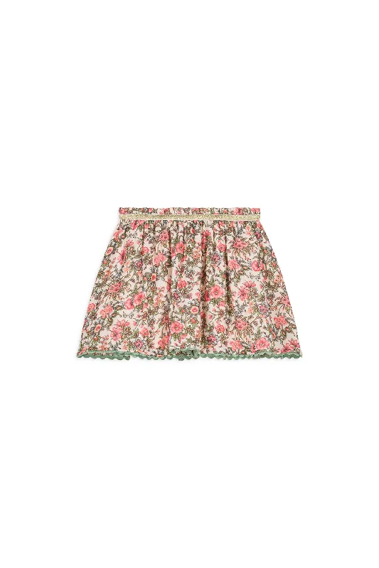 Skirt Cephee | Ivory Enchanted Fields silk skirt sleek