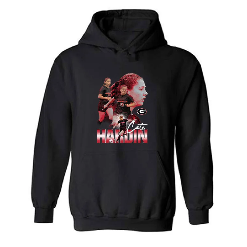 Georgia - NCAA Women's Soccer : Cate Hardin - Player Collage Hooded Sweatshirt Hoodie with Button Classic Timeless