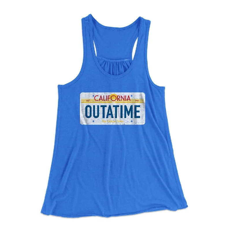 Outatime License Plate Women's Flowey Tank Top scoop neck tank