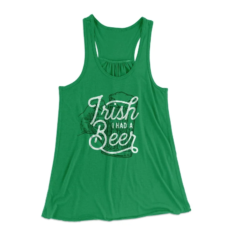 Irish I Had a Beer Women's Flowey Tank Top grey tank top