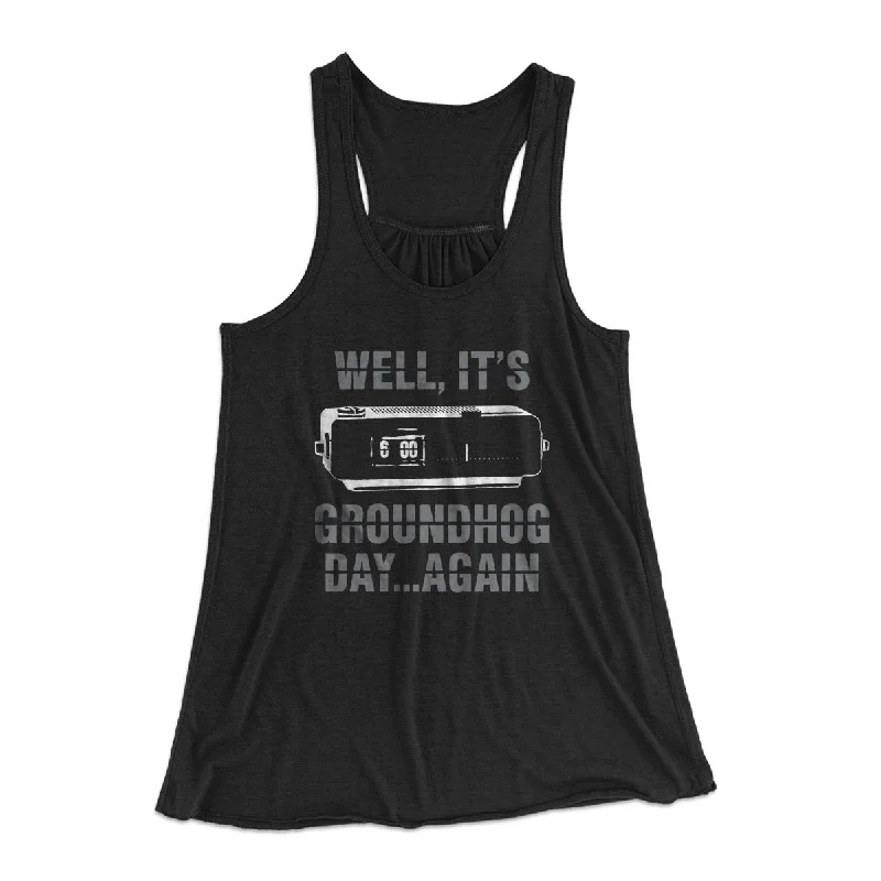 It's Groundhog Day... Again Women's Flowey Tank Top baby blue tank