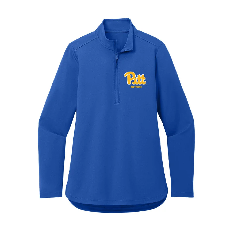 Pittsburgh - NCAA Women's Track & Field : Maya Maycock - Women's Premium Quarter Zip Jacket Nylon Jacket Polyester Jacket Spandex Jacket