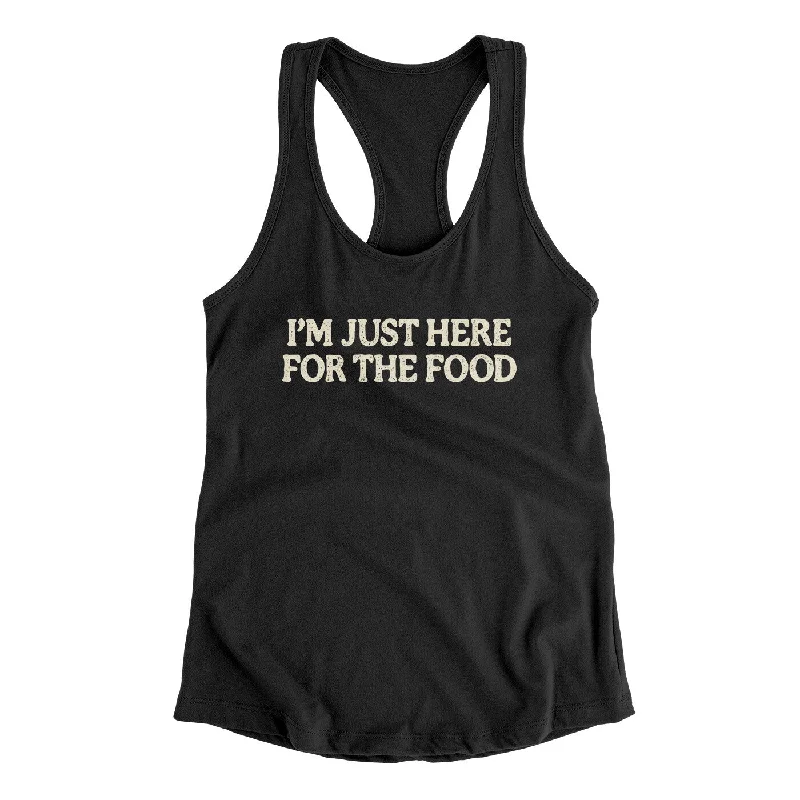 I’m Just Here For The Food Funny Thanksgiving Women's Racerback Tank pastel tank top