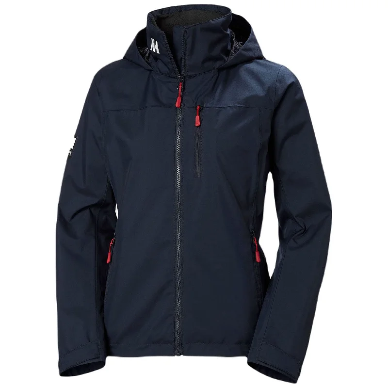 Helly Hansen Women's Navy Crew Hooded Jacket 2.0 Belted Jacket Elasticated Jacket Padded Jacket