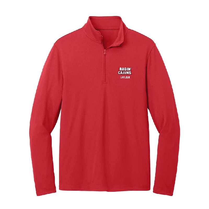 Louisiana - NCAA Women's Track & Field : Blair Lafleur - Lightweight Quarter Zip Jacket Print Jacket Jacquard Jacket Patchwork Jacket