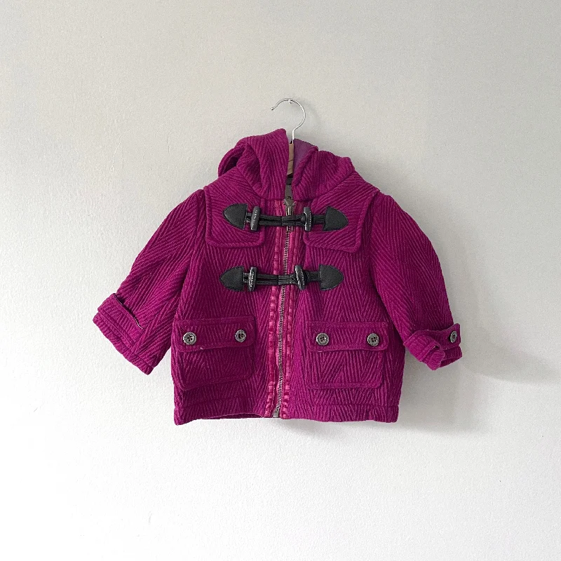 Burberry / Purple duffle coat / 6M Boat Shawl Notched