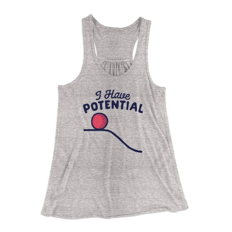 I Have Potential Women's Flowey Tank Top teal tank top