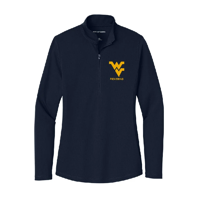 West Virginia - NCAA Women's Track & Field : Cate Pickering - Women's Lightweight Quarter Zip Jacket Print Jacket Jacquard Jacket Patchwork Jacket