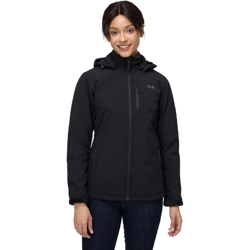 Ororo Women's Black 5-Zone Heated Jacket Herringbone Jacket Checkered Jacket Solid Jacket