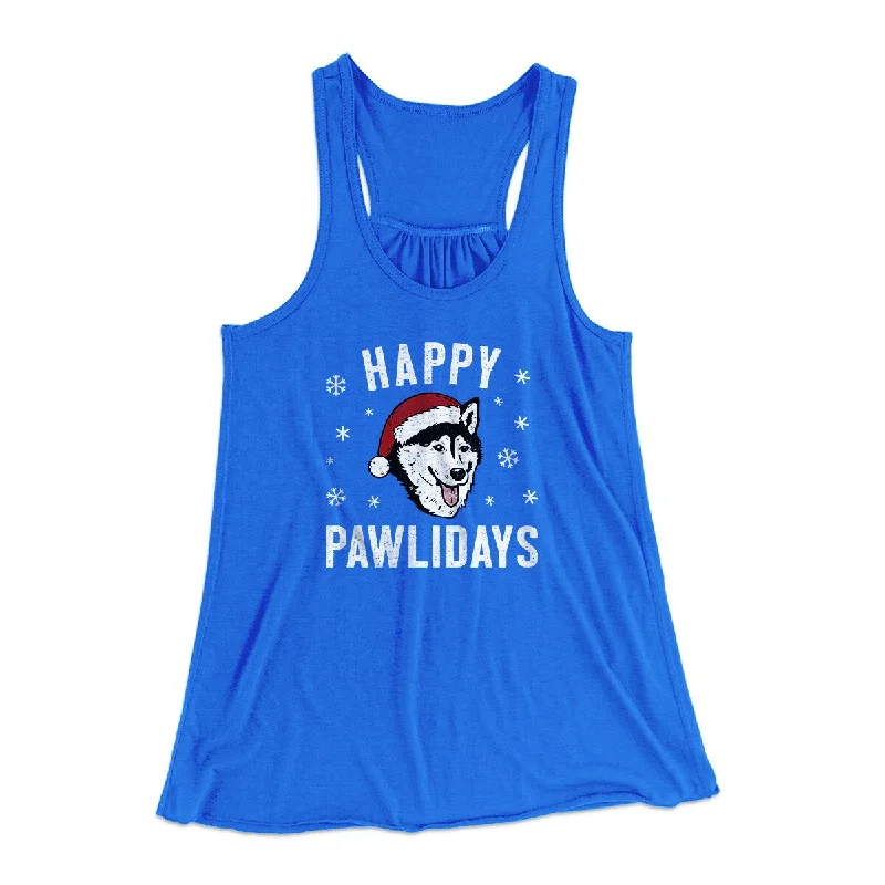 Happy Pawlidays Women's Flowey Racerback Tank Top ribbed tank top
