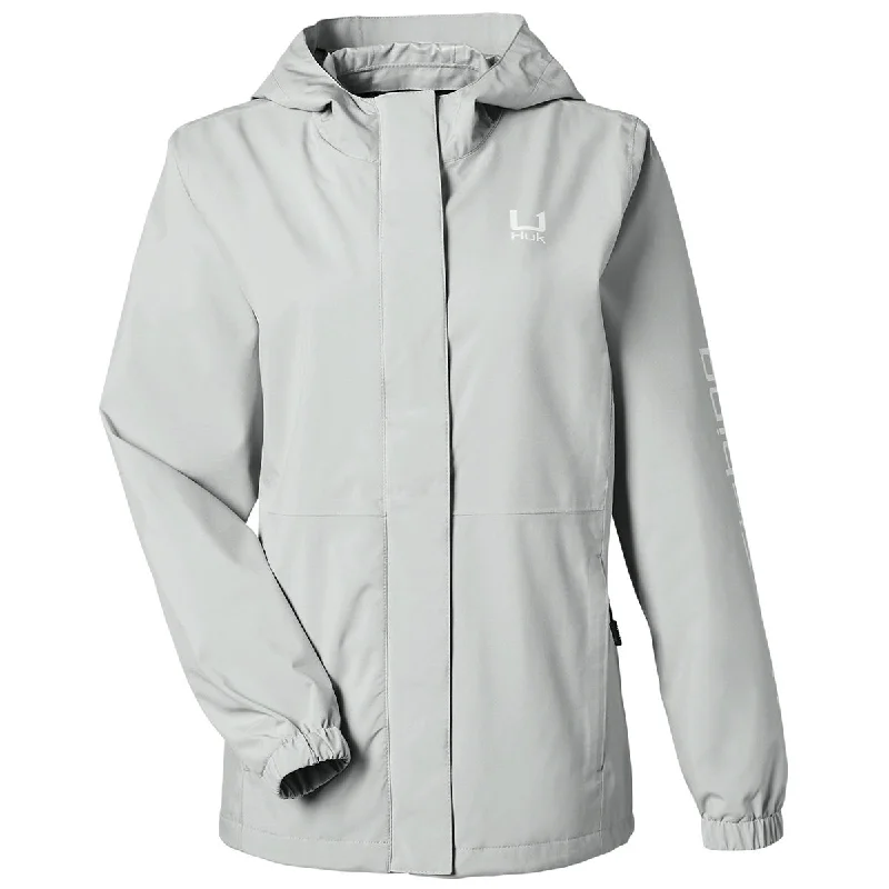 HUK Women's Harbor Mist Storm Rain Jacket Denim Jacket Leather Jacket Suede Jacket