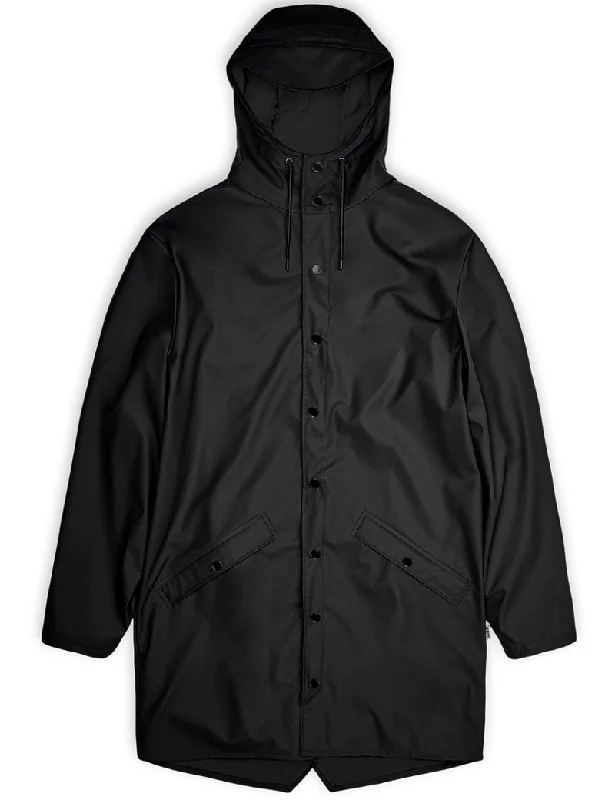 Rains Long Rain Jacket Black 12020 Plaid Jacket Tartan Jacket Houndstooth Jacket