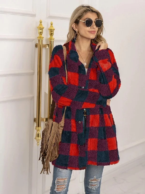 red wine red plaid