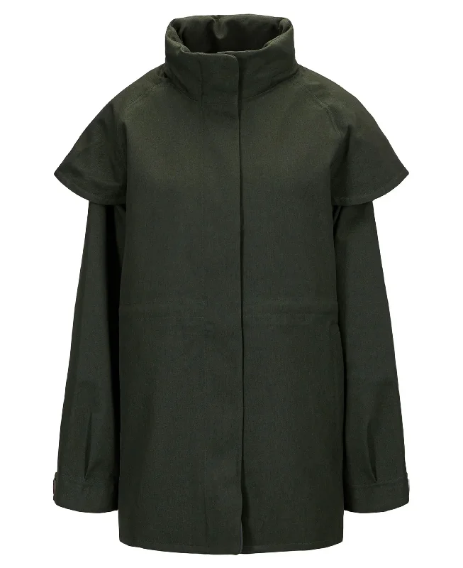 Virvelvind Coat - Rosin Dark Green Hooded Caped Scarf