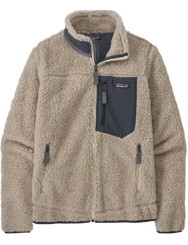 Patagonia W's Classic Retro X Fleece Jacket Natural Smolder Blue Cotton Fabric Linen Fabric Terry Fabric