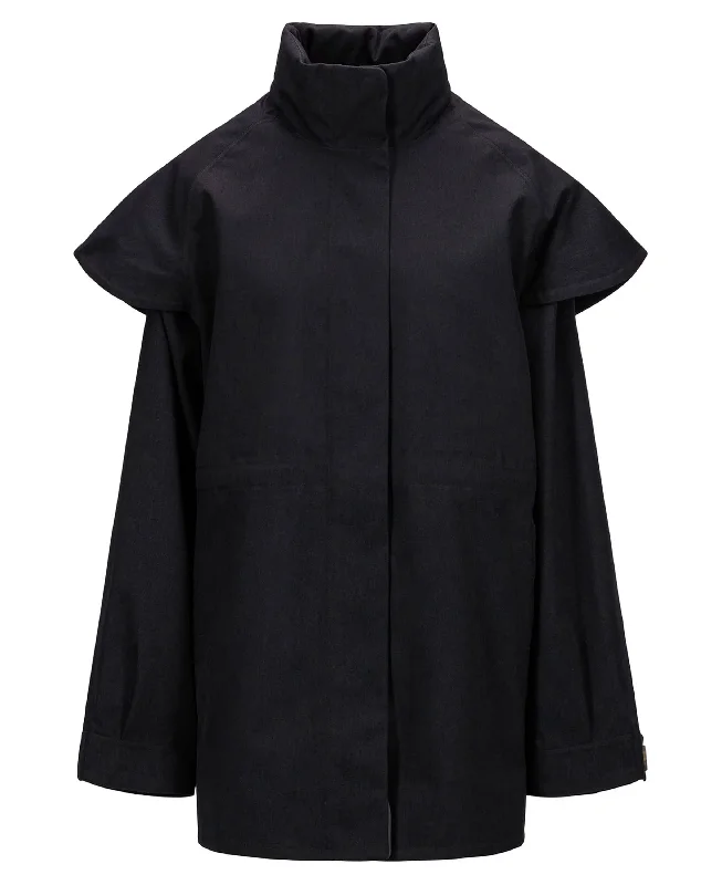 Virvelvind Coat - New Black Collared Crew Neck Turtle Neck