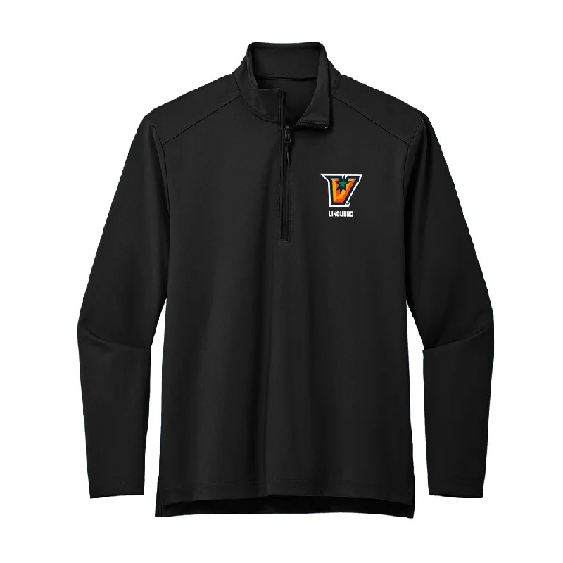 UTRGV - NCAA Women's Track & Field : Ashley Lingueno - Premium Quarter Zip Jacket Denim Fabric Leather Fabric Suede Fabric