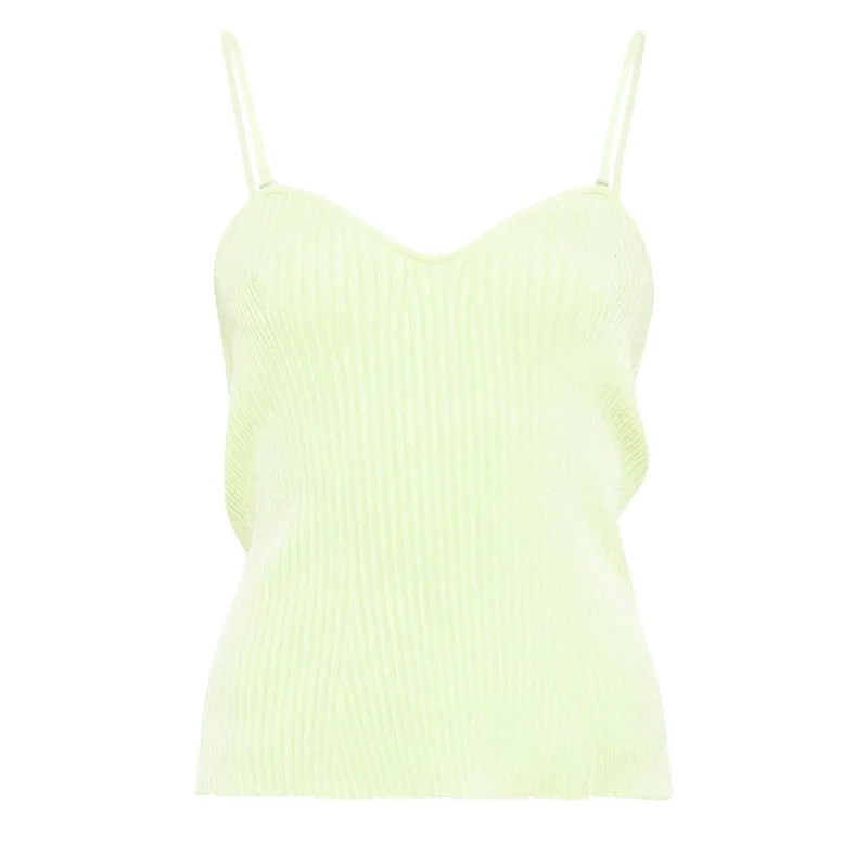 Emporio Armani Light Green Ribbed Sleeveless Tank Top essential tank top