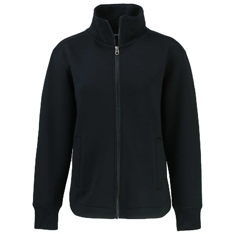 Cutter & Buck Women's Black Roam Eco Full Zip Recycled Jacket Fleece Jacket Down Jacket Parka
