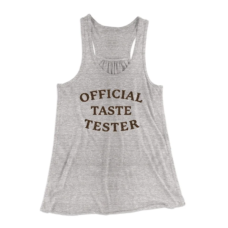 Official Taste Tester Funny Thanksgiving Women's Flowey Racerback Tank Top glitter tank top