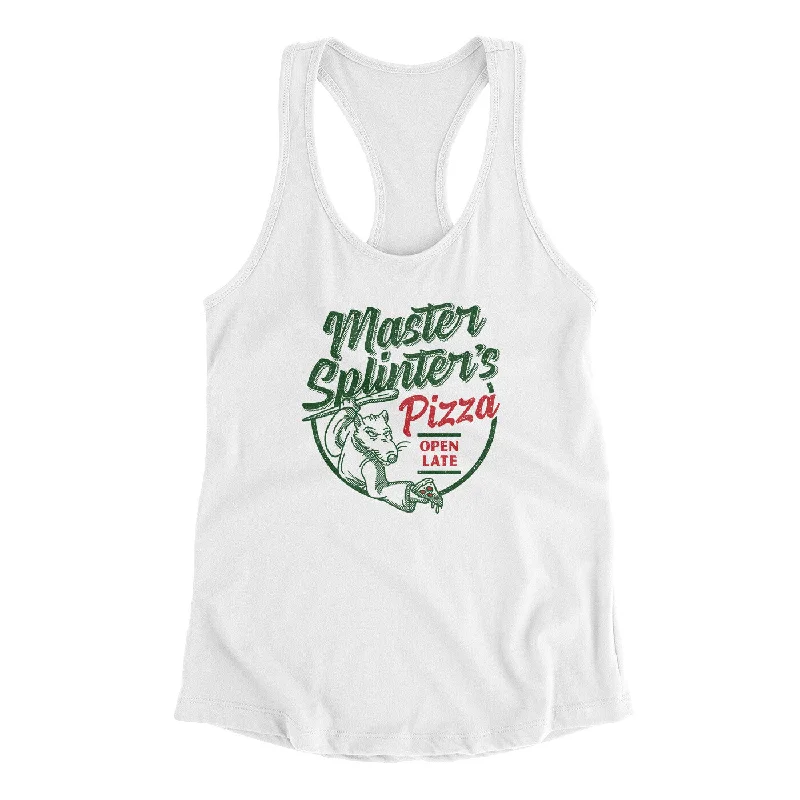 Master Splinters Pizza Women's Racerback Tank cropped tank top