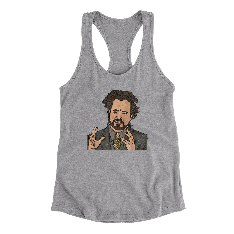 Alien Guy Meme Funny Women's Racerback Tank v-neck tank top
