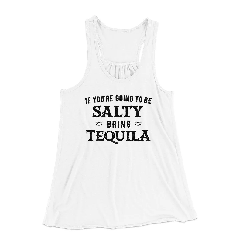 If You're Going To Be Salty, Bring Tequila Women's Flowey Tank Top cherry red tank