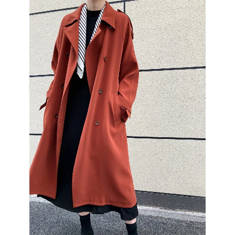 Fashion Loose Long Trench Coats for Women Trim Padded Insulated