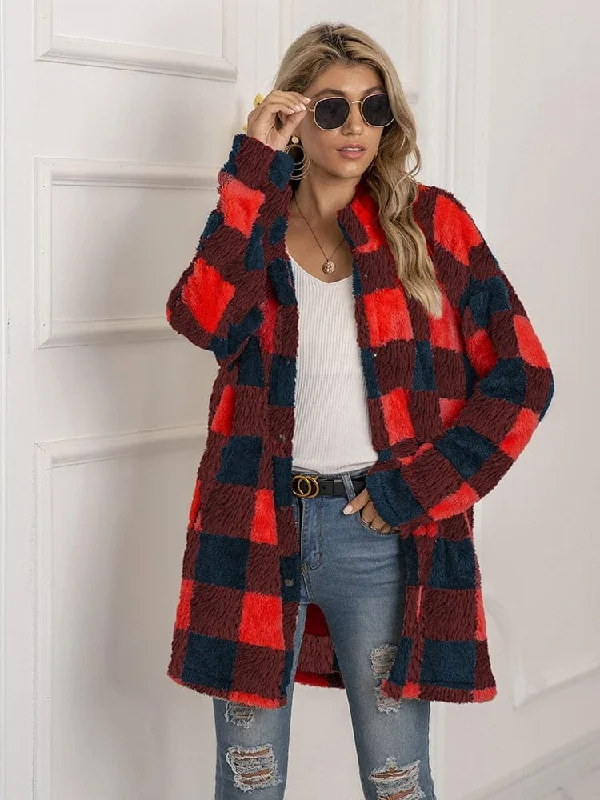 red brown plaid