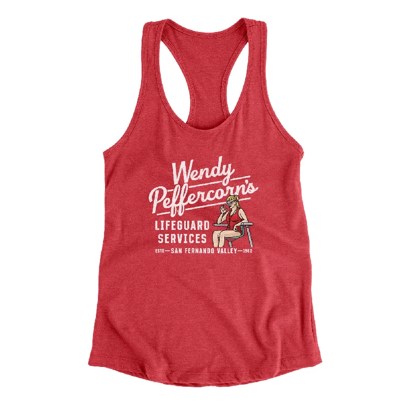 Wendy Peffercorn’s Lifeguard Services Women's Racerback Tank peach tank top