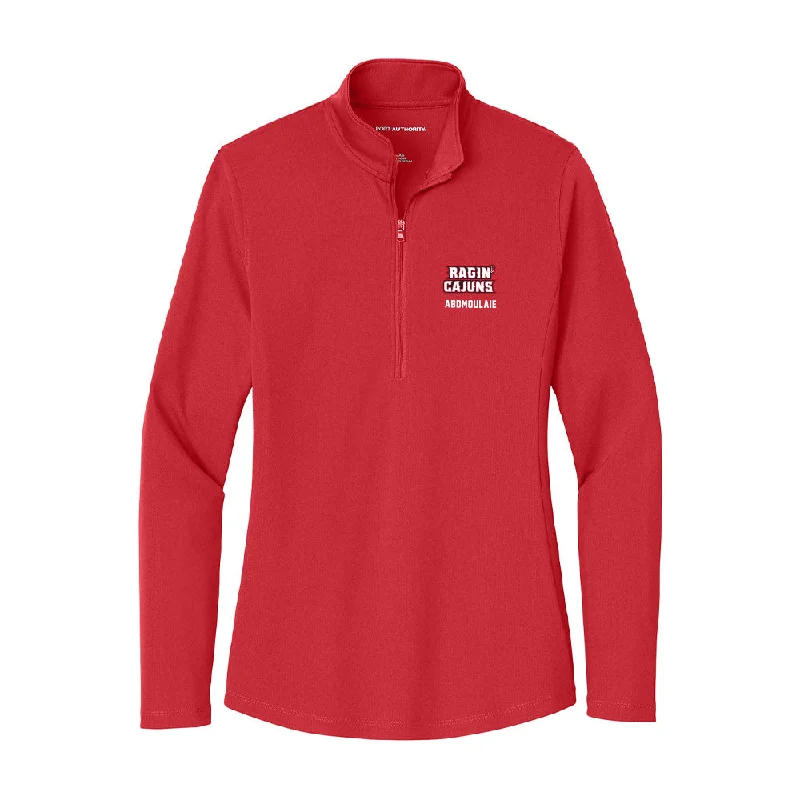 Louisiana - NCAA Women's Track & Field : Evalyn Abdmoulaie - Women's Lightweight Quarter Zip Jacket Wool Fabric Cashmere Fabric Tweed Fabric