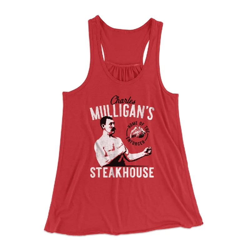 Charles Mulligan's Steakhouse Women's Flowey Tank Top silver tank top