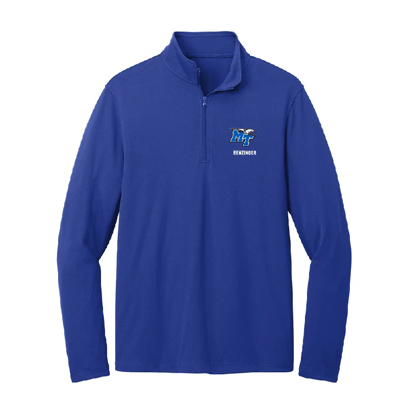 MTSU - NCAA Women's Track & Field : Emma Benzinger - Lightweight Quarter Zip Jacket Nylon Jacket Polyester Jacket Spandex Jacket