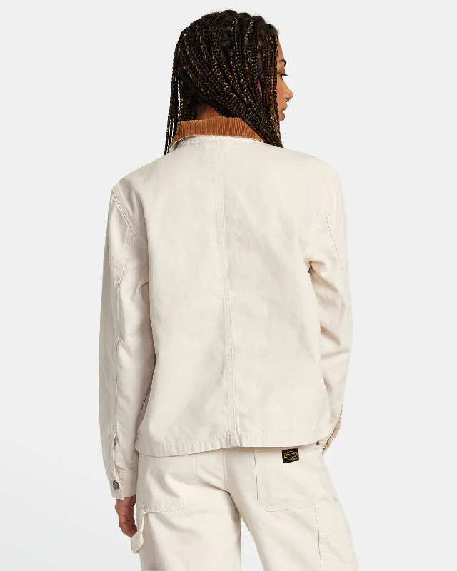 Recession Chore Coat - Latte Bomber Denim Leather