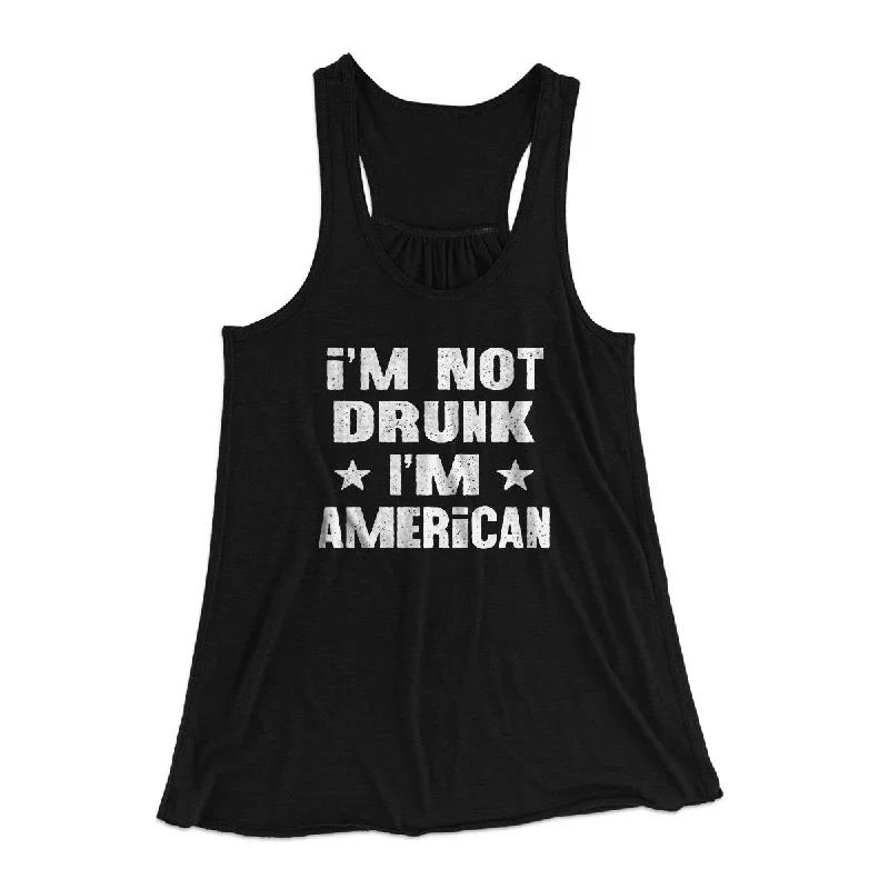 I'm Not Drunk I'm American Women's Flowey Tank Top peach tank top