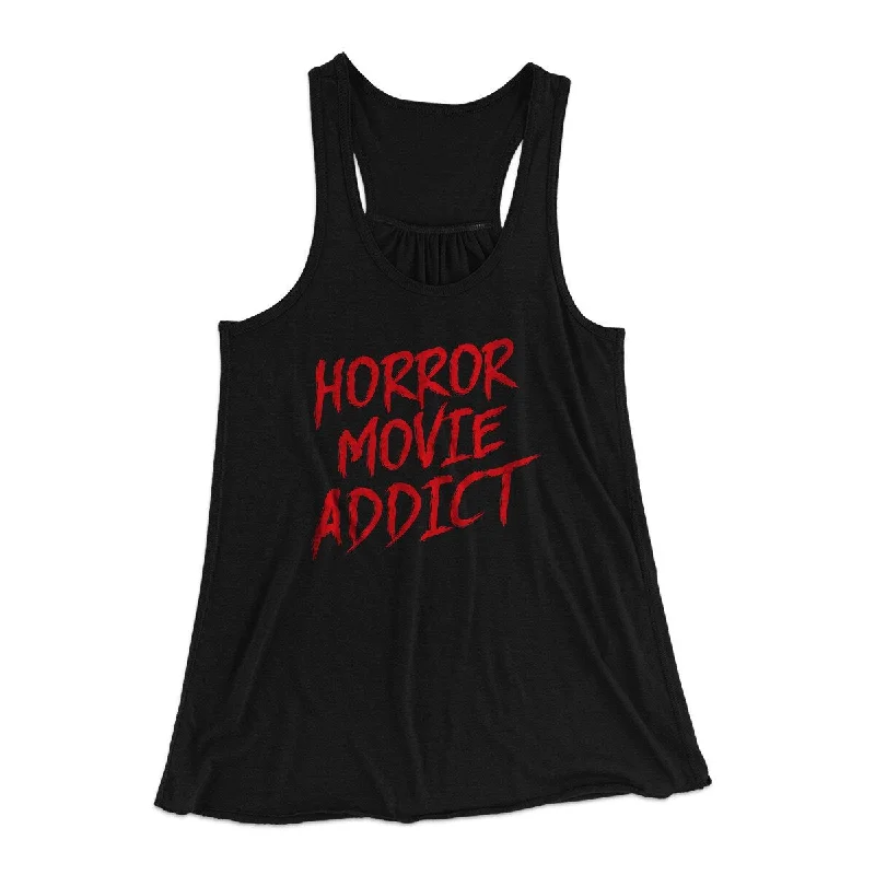 Horror Movie Addict Women's Flowey Racerback Tank Top silver tank top
