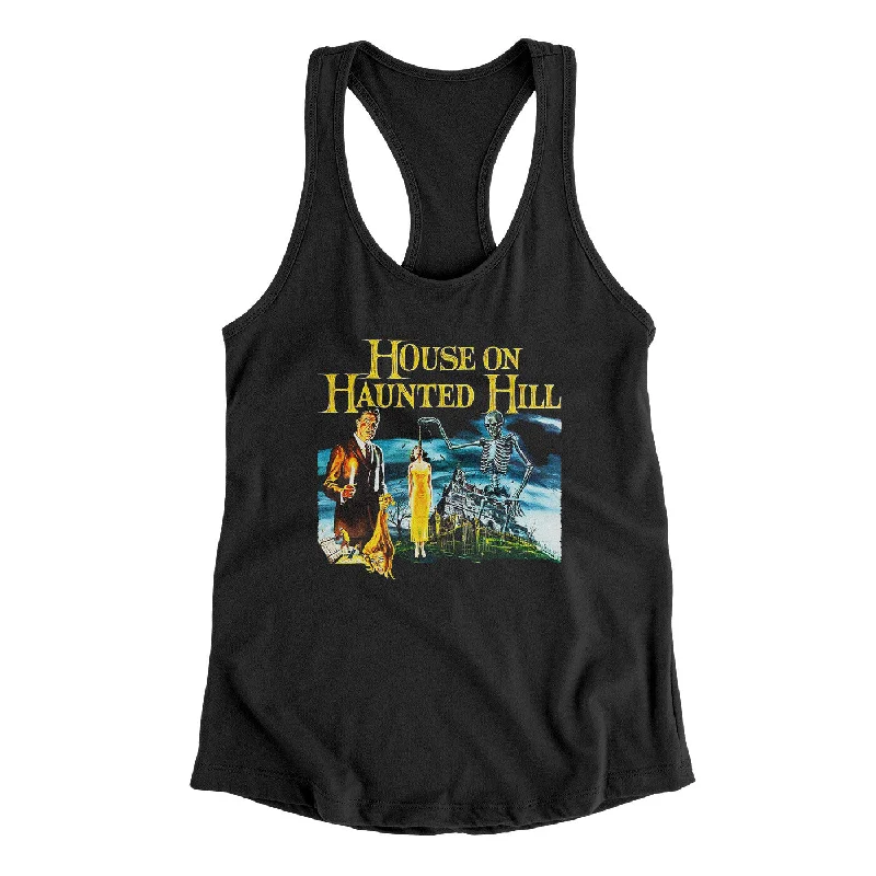 House On Haunted Hill Women's Racerback Tank grey tank top