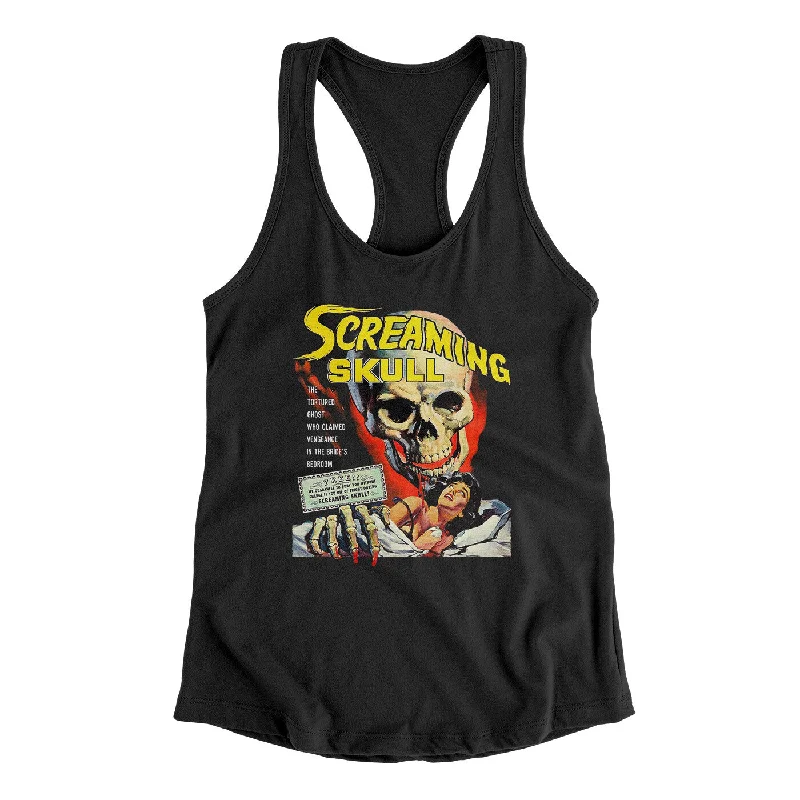 Screaming Skull Women's Racerback Tank ivory tank top