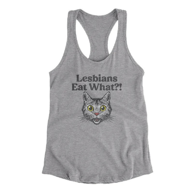 Lesbians Eat What? Women's Racerback Tank strapless tank top